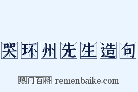 哭环州先生造句是什么意思的图片